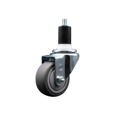 Service Caster 3'' SS Thermoplastic Rubber Wheel Swivel 1-1/2'' Expanding Stem Caster SCC-SSEX20S314-TPRB-112